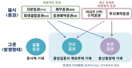 토큰 증권의 개념(자료 : 금융위원회)