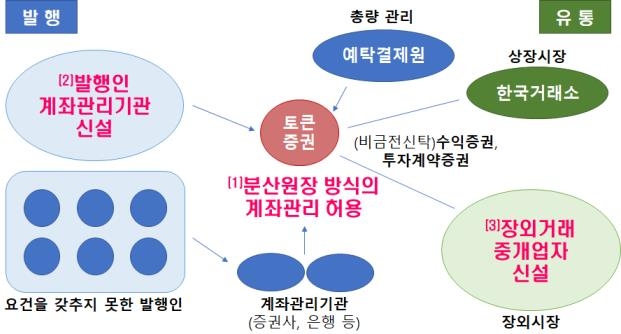 토큰 증권의 발행 프로세스(자료 : 금융위원회)