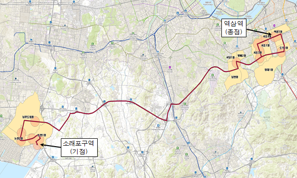소래포구역~역삼역 (국토부 제공)