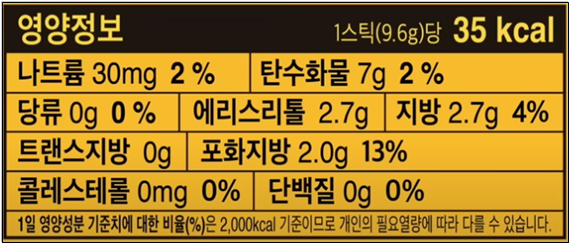 펄세스 스테비아 커피믹스 영양정보