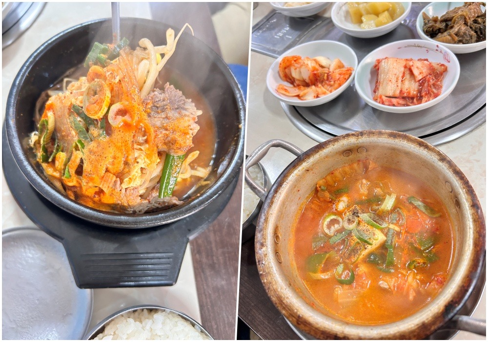 왼쪽이 육개장, 오른쪽이 김치찌개